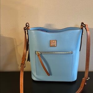 Dooney & Bourke Light Blue Leather Crossbody Bag